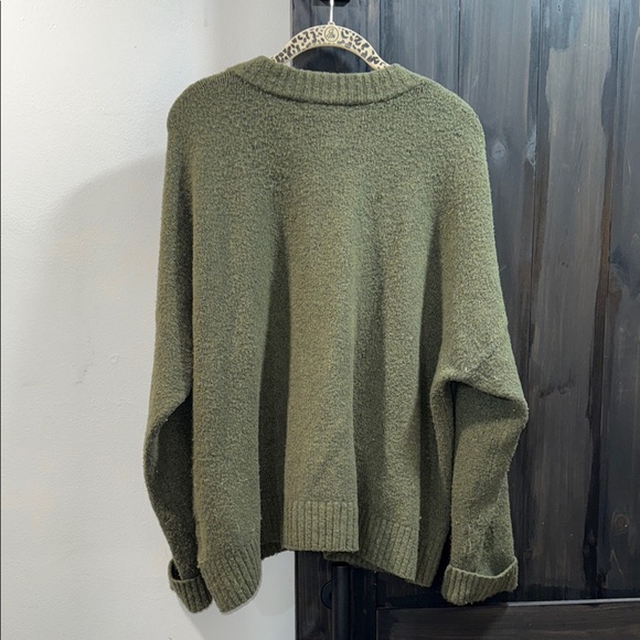 Madewell Textured Olive Cardigan Sweater Size XL - Picture 6 of 10